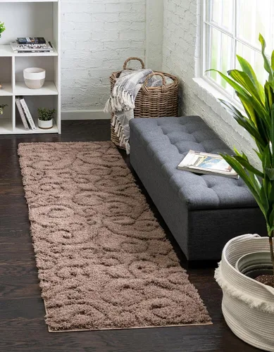Vista 21 de Rugs.com - Alfombra de la colección Botanical Shag, alfombra de pelo de 4 x 6 pies color beige perfecta para salas de estar, comedores grandes