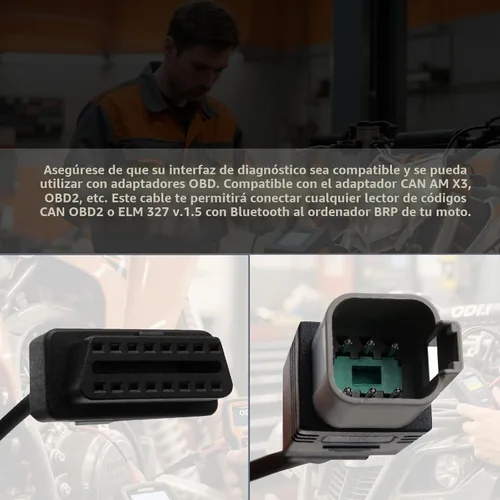 Vista 4 de XTPTFABS 6 pines a 16pin CAN OBD2 OBDII Herramienta de diagnóstico Cable Adaptador, L: 13 pulgadas