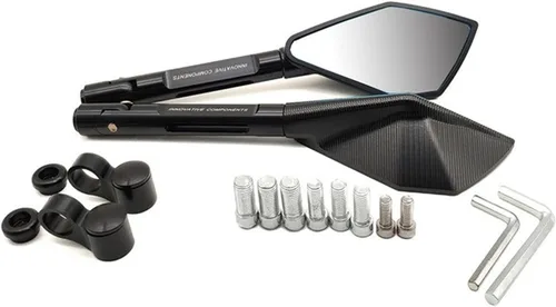 Vista 10 de Accesorios para espejos retrovisores de motocicleta, espejos laterales CNC negro para Kawasaki Ninja 250 Ninja 300R Z250 Z300 VERSYS 300X