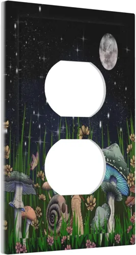 Vista 86 de Bear Moose Lodge Woodland - Placa de interruptor de luz dúplex individual de 1 banda, cubierta de salida decorativa de pared, placa frontal