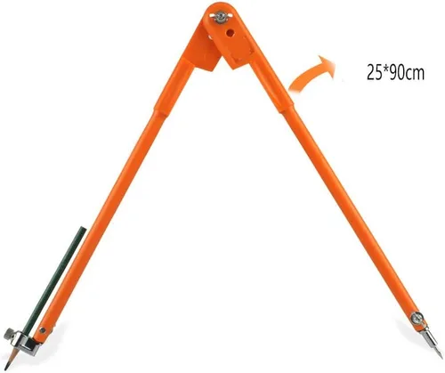 Vista 5 de Compás Profesional de Carpintería Lápiz Marcador Compás Hacedor de Círculos Escriba para Geometría (Mediano)