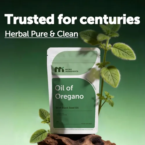 Vista 4 de Micro Ingredients Aceite de orégano con aceite de semilla negra, 75 cápsulas blandas Complejo de aceite de orégano 2 en 1 y aceite de semilla