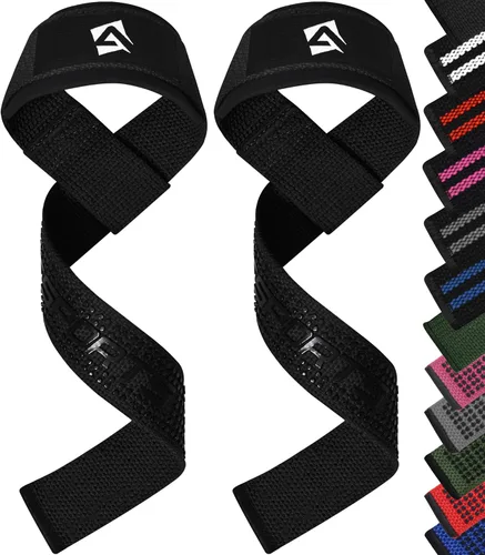 Vista 14 de AQF Weight Lifting Straps, Padded Cotton Gym Wrist Straps for Deadlifts