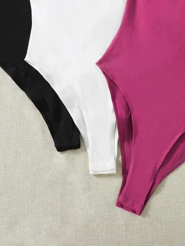 Vista 3 de Floerns Conjunto de 3 piezas sin mangas con cuello redondo y talla grande para mujer