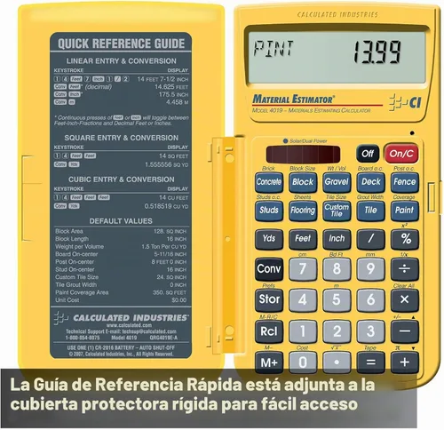 Vista 4 de Calculated Industries 4019 Calculadora de Estimación de Materiales Encuentra Costos de Materiales de Construcción para Proyectos de bricolaje