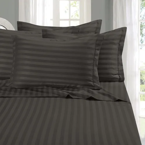 Vista 12 de Elegant Comfort Juego de sábanas más suaves y acogedoras de 4 piezas - Juego de sábanas de 6 piezas de damasco a rayas de 1500 hilos, calidad