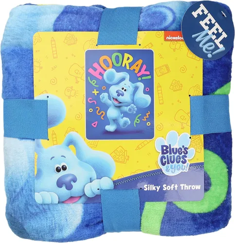 Vista 4 de Northwest Blues Clues - Manta de seda táctil, 46 x 60 pulgadas, azul hurra