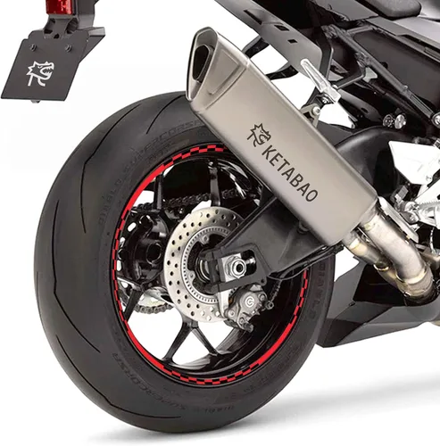 Vista 9 de KETABAO Calcomanías adhesivas para llantas de 17 pulgadas C02 compatibles con YZF R6 R1 MT 03 125 09 07 10 TRACER 700 FZ25 (azul)