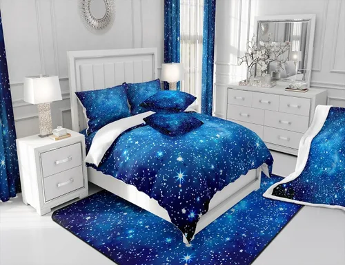 Vista 6 de Juego de 2 fundas de almohada de galaxia de 16 x 16 pulgadas, fundas de almohada decorativas suaves para espacio exterior impresas en 3D, fundas