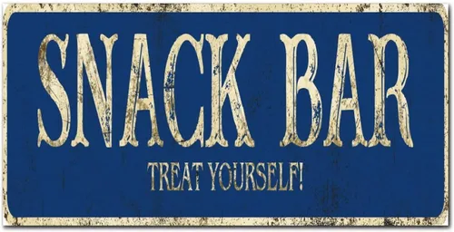 Vista 13 de Madcolitote Letrero de calle personalizado SNACK BAR con texto en inglés «Snack Bar» de madera para decorar la pared de la sala de estar, arte