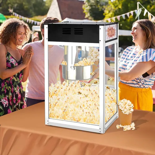 Vista 7 de ROVSUN Máquina comercial de palomitas de maíz estilo cine con hervidor de 12 onzas que hace hasta 80 tazas, máquina para hacer palomitas de maíz