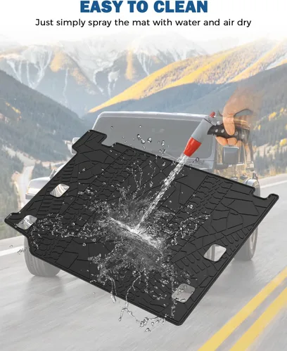 Vista 6 de JOYTUTUS Alfombrilla de carga compatible con Wrangler JL 4XE, Alfombrilla de Maletero de Protección para Todo Clima Forros de Carga Resistente
