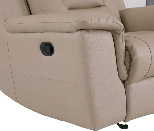 Vista 4 de Blackjack Furniture Walker Leather Match - Sofá reclinable tapizado para sala de estar, madera avellana