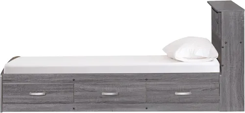 Vista 5 de Better Home Products Cama de madera California Twin Captains en gris