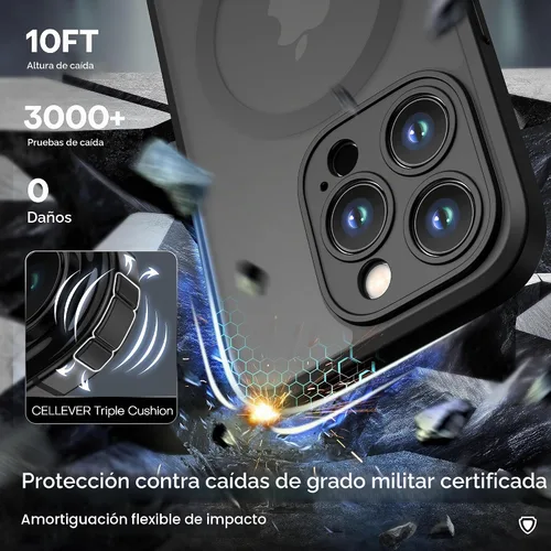 Vista 5 de CellEver Funda magnética fuerte para iPhone 15 Pro [protección de cámara] [prueba de caídas de grado militar] [compatible con MagSafe] Funda delgada
