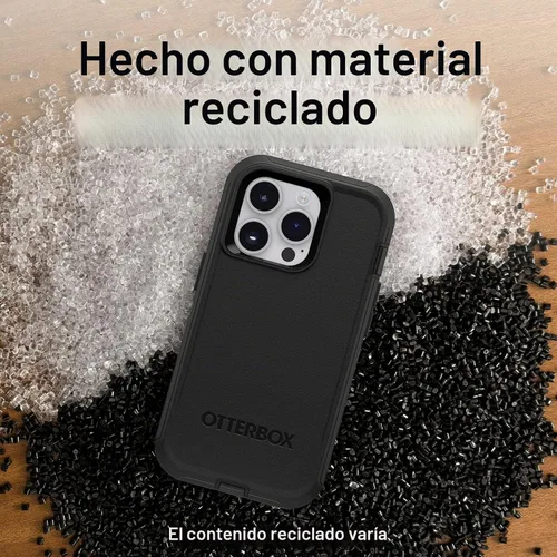 Vista 7 de OtterBox Funda para iPhone 14 Pro (solamente) Defender Series, color negro, resistente y duradero, con protección de puerto, incluye soporte de clip