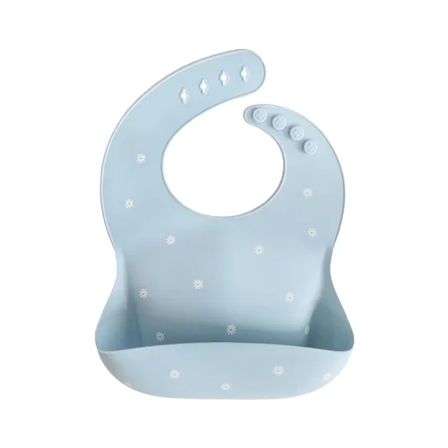 Vista 137 de Mushie - Babero de silicona para bebé, ajustable y resistente al agua (abejas) De 4 a 24 meses, lavable a máquina, correa ajustable