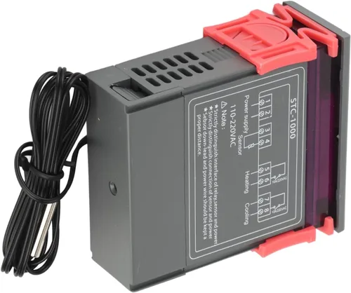 Vista 8 de Jeffergarden STC 1000 - Controlador digital de temperatura, termostato conmutable Celsius Fahrenheit con sensor de 3.3 ft, para acuario, terrario