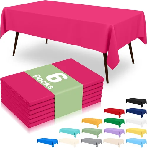 Vista 41 de misaya 6 paquetes de manteles de plástico desechables, 54 x 72 pulgadas mantel rectangular impermeable, cubiertas de mesa decorativas a prueba