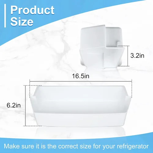 Vista 2 de 2187172 Estante para puerta de refrigerador compatible con estantes de repuesto Frigidaire Whirlpool Amana Estate AP6006028, 2187194, AP3853103