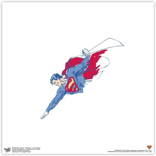 Vista 9 de Trends International Gallery Pops DC Comics Superman - Póster de pared de boceto de torso, 12 x 12 pulgadas, versión enmarcada en negro