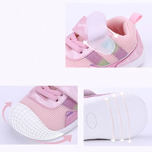 Vista 5 de Zapatos para bebé niño y niña, zapatillas antideslizantes para bebés, transpirables, ligeros, primeros zapatos para caminar de niños pequeños, 6 12