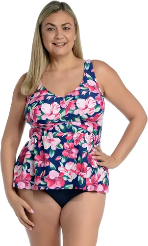 Vista 6 de Maxine of Hollywood Women's Over The Shoulder Empire Tankini Swimsuit Top Campos de diente de león