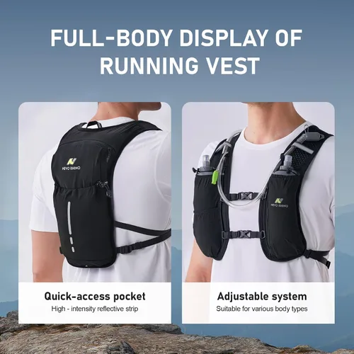 Vista 4 de N NEVO RHINO Chaleco para Correr, Chaleco de Hidratación Ligero, Mochila de Agua Aislada con Vejiga de Agua de 1.5L para Senderismo, Camino
