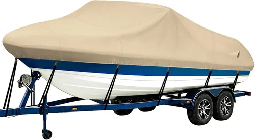 Vista 31 de iCOVER - Funda para lancha remolcable, resistente, impermeable, lona, grado marino, apta para lanchas de pesca y esquí, V-Hull, de 14-16 pies