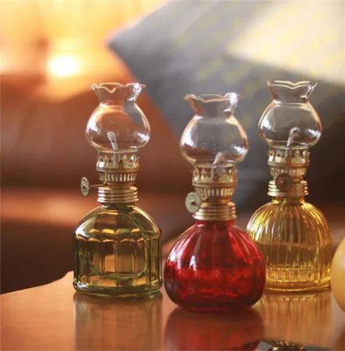 Vista 6 de Paquete de 2 quemadores de lámpara de aceite chapados en latón, quemador de repuesto con mecha para lámparas vintage y antiguas, mechas de queroseno