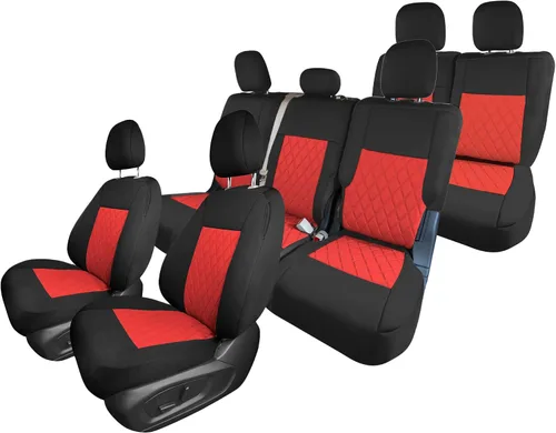 Vista 20 de FH Group Fundas de asiento de automóvil de ajuste personalizado específicamente hechas para Ford Explorer Base 2020-2024, fundas de asiento Negro