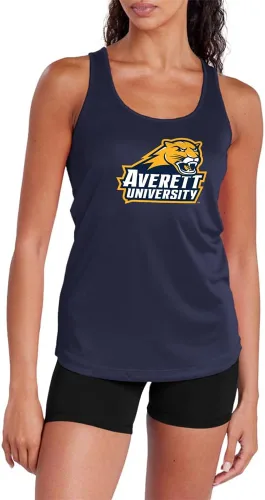 Vista 462 de Camiseta deportiva sin mangas oficial de NCAA Collegiate para mujer, con espalda cruzada, colección con logotipo primario