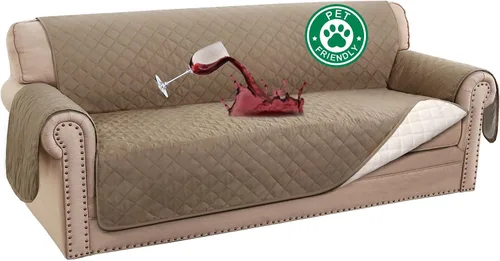 Vista 18 de Turquoize Funda 100 % impermeable para sillón de ala, protector de sofá, triple antideslizante, protector de muebles para mascotas, niños, perros