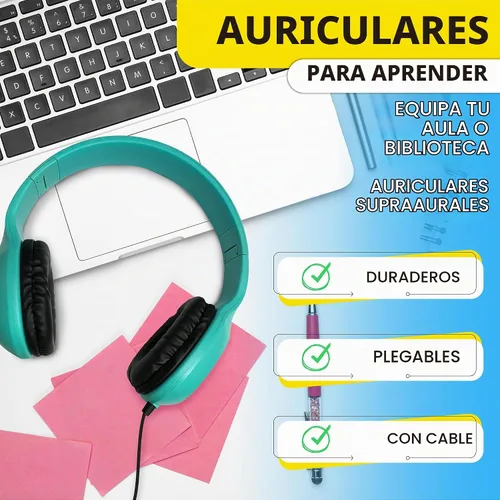 Vista 5 de Paquete de 1 auricular de piel con cable y conector de 0.138 in, carcasa ovalada de metal, color negro