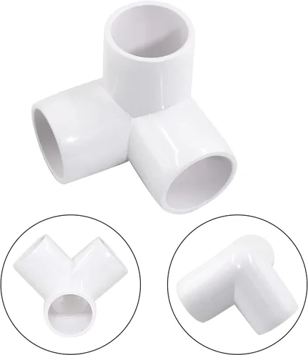 Vista 6 de Litoexpe Conector de tubo de grado de muebles de codo de PVC de 3/4 pulgadas, conector de tubería para estante de PVC DIY, marco de almacenamiento