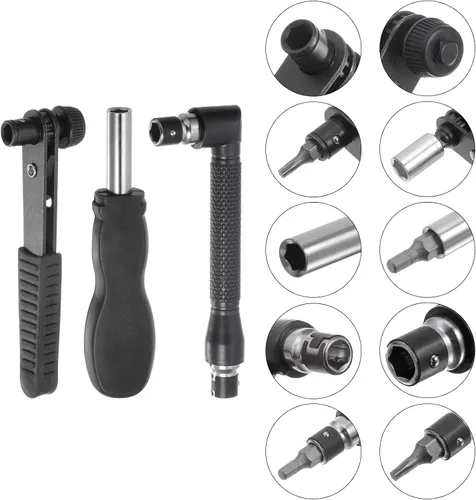 Vista 6 de uxcell Kit de extensión de broca flexible, juego de 24 puntas de destornillador de vástago hexagonal de 1/4 pulgadas, herramientas de mango con eje
