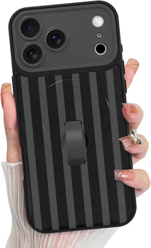 Vista 167 de KANGHAR Compatible con iPhone 17 Pro Case Spot Pattern - Negro Mancha rosada negra