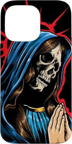 Vista 21 de Día de los Muertos - Praying La Calavera Catrina - Funda de Santa Muerte para iPhone 17