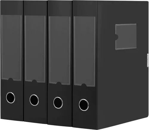 Vista 11 de HUA JIE Cajas de almacenamiento A4 de plástico con tapa, organizador de carpetas de archivos, caja de archivos para oficina, papel tamaño carta