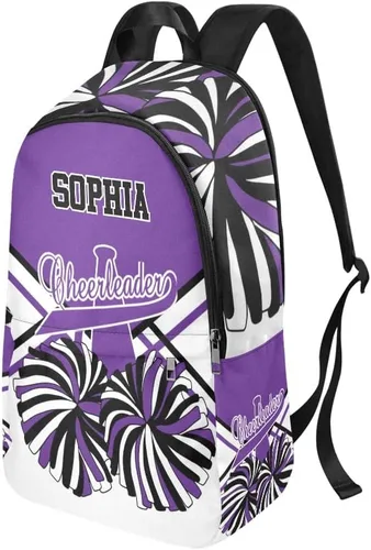 Vista 2 de Mochila de animadora personalizada azul y blanca con nombre, bolsa de viaje personalizada para mujeres y hombres, Personalizado 4, Mochilas Daypack