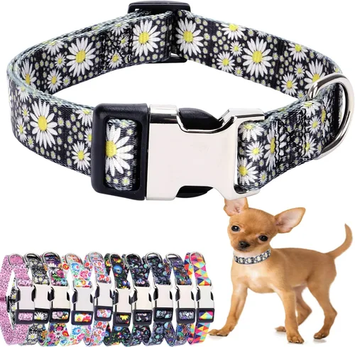 Vista 27 de Collares para perros pequeños, con patrón de impresión 3D, de nailon suave, ajustables, para perros pequeños, medianos, grandes, hembra, niño 1