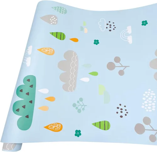 Vista 5 de Revestimiento de estante azul arcoíris nube autoadhesiva para cajón de papel de dibujos animados decoración de pared para dormitorio, cajas