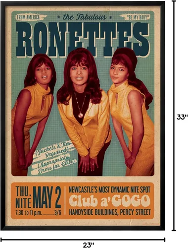 Vista 6 de AllPosters Póster de pared The Ronettes Club a go on Black Frame, 23x33