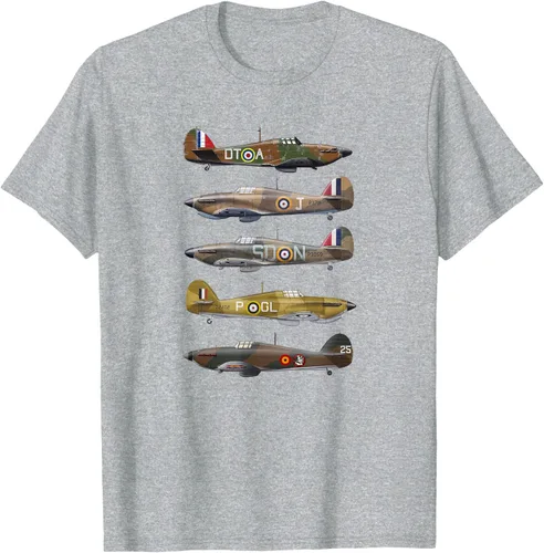 Vista 6 de Hawker Hurricane is a British WW2 camiseta de aviones de combate Negro