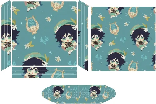 Vista 3 de Cute Mini Genshin Impact PS4 controller and console skin sticker protective cover wirelesswired gamepad controller Full body skin Body Vinyl Sticker