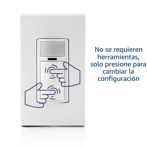 Vista 11 de Leviton Interruptor de luz con sensor de movimiento, activado por movimiento, encendido/apagado automático o encendido manual, 2A, no requiere cable