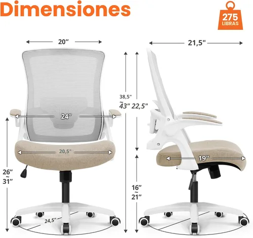 Vista 2 de NEO CHAIR Silla de escritorio para oficina y computadora de respaldo alto de malla, asiento para juegos ergonómico ajustable, cómodo