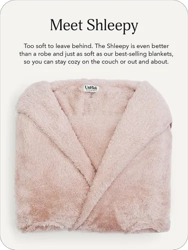 Vista 3 de UnHide Shleepy Faux Fur Robe - Lightweight, Extra Soft, & Warm Wearable Blanket - Made From Soft Polyester Faux Fur