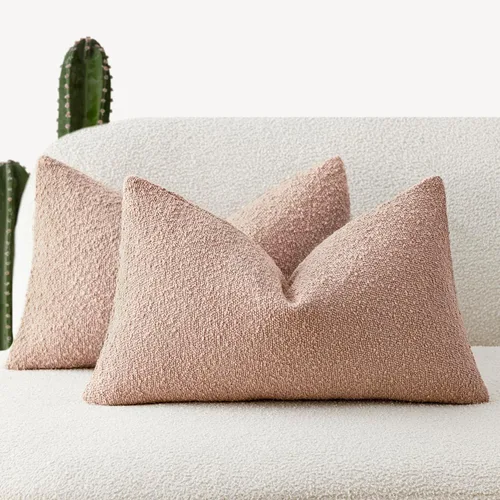 Vista 73 de Foindtower - Juego de 2 fundas decorativas de textura de bucle, fundas de almohada acentuadas, fundas de cojín sólidas, neutrales, para sofá, silla