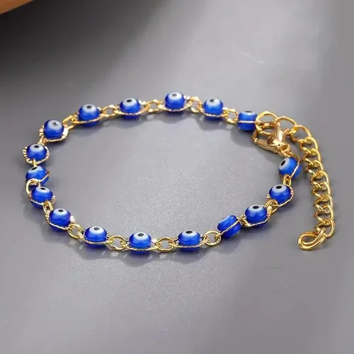 Vista 6 de Evil Eye Bracelets Blue Eye Ojo Hamsa Jewelry Dainty Gold Link Bracelets for Women Lucky Turkish Protection Trendy Birthday Jewelry Gifts